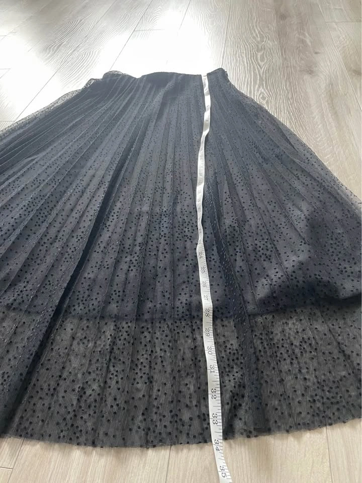 Zara plumetis black lined midi skirt, XS - photo 3