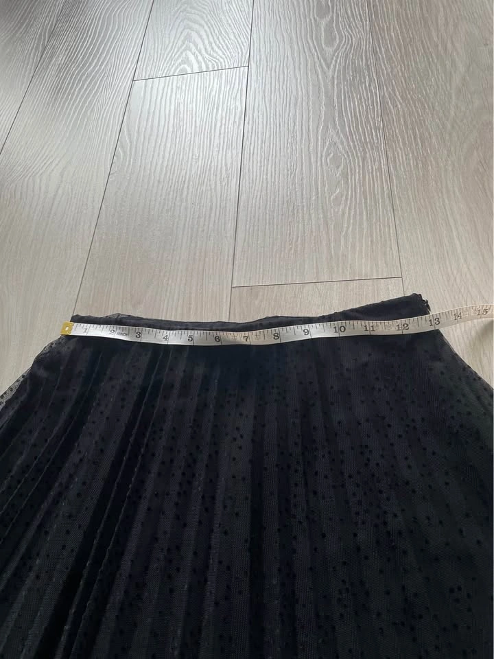 Zara plumetis black lined midi skirt, XS - photo 4