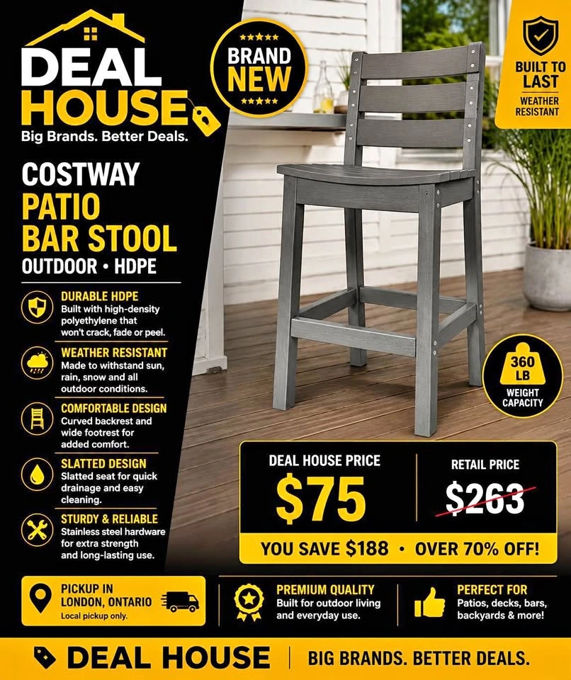 COSTWAY patio bar stool