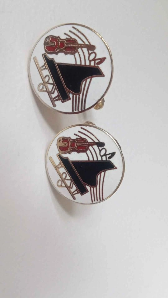 Musical Theme Enamel Cufflinks - Piano and Violin Vintage - photo 4