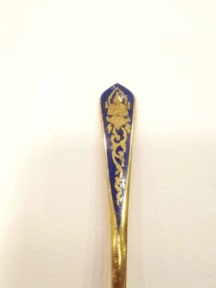 Brass Vintage Thai Demitasse Souvenir spoon Marked Thailand - photo 3