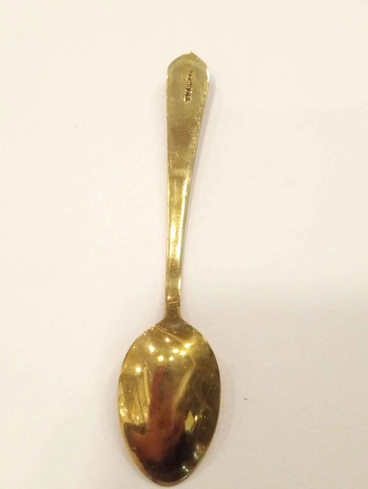Brass Vintage Thai Demitasse Souvenir spoon Marked Thailand - photo 4