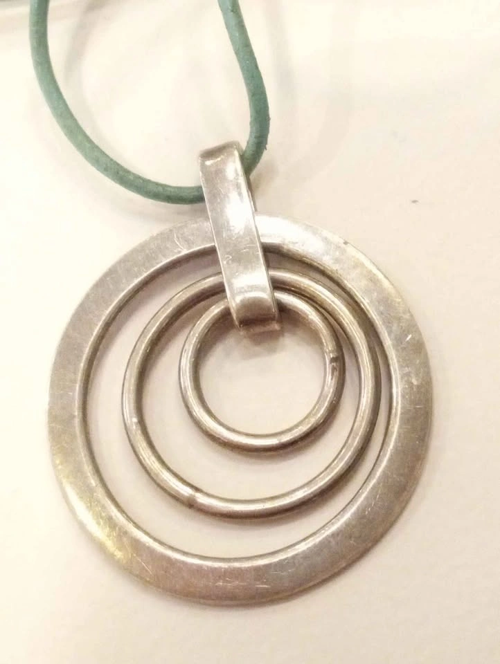 Abstract Sterling Silver Pendant Necklace 925 - photo 2