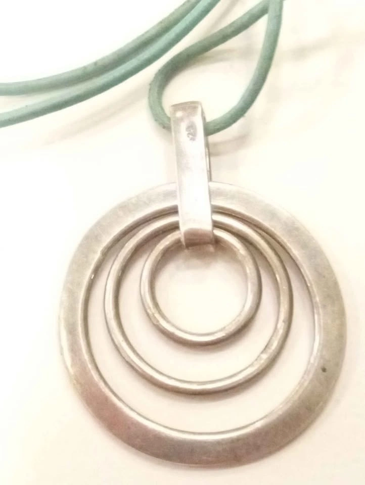 Abstract Sterling Silver Pendant Necklace 925 - photo 3