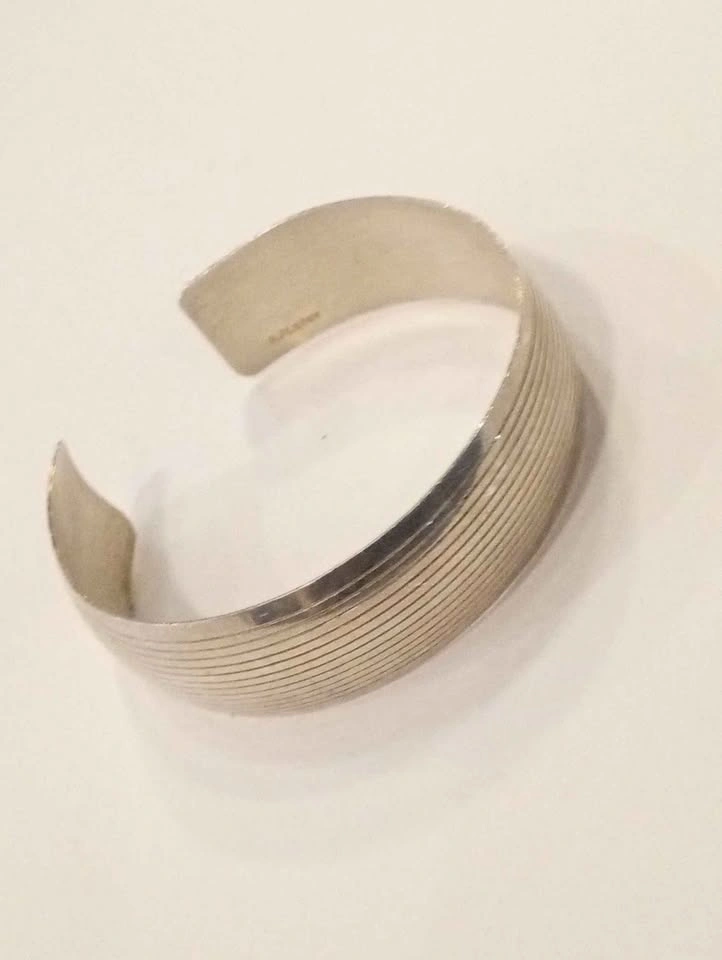 Adjustable Vintage RJL Sterling Silver Rembrandt Cuff Bracelet - photo 3