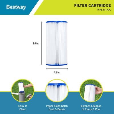 NEW Bestway Type III-A/C Filter Cartridge for Outdoor Pool - photo 2