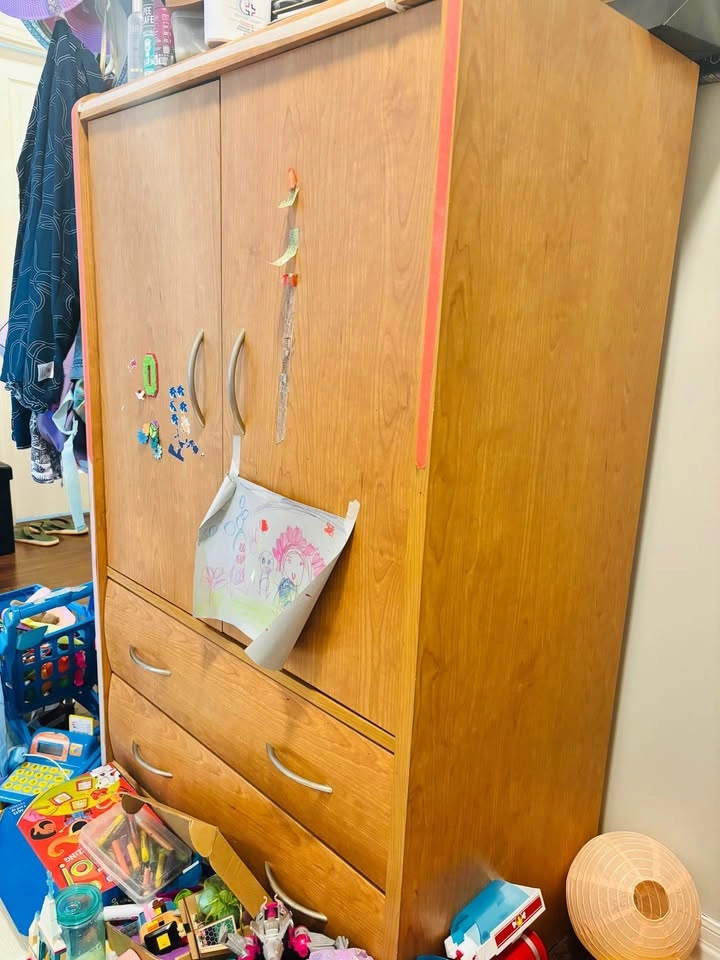 Wooden Wardrobe Armoire with Drawers