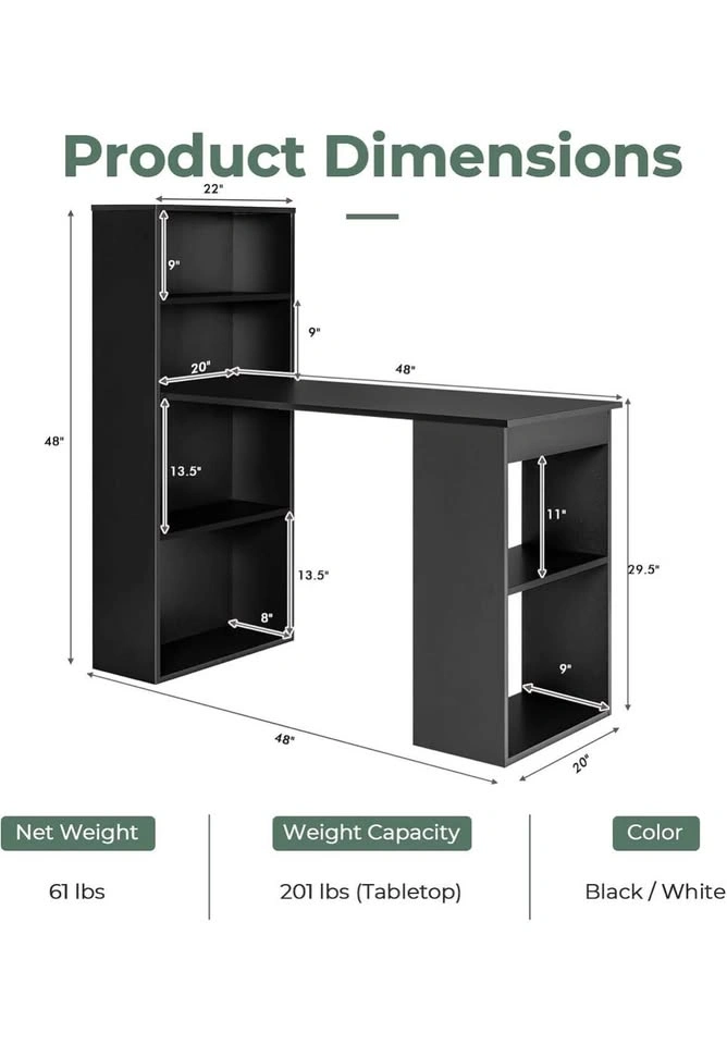 Giantex 48 Inch Computer Desk with Bookshelf - photo 2