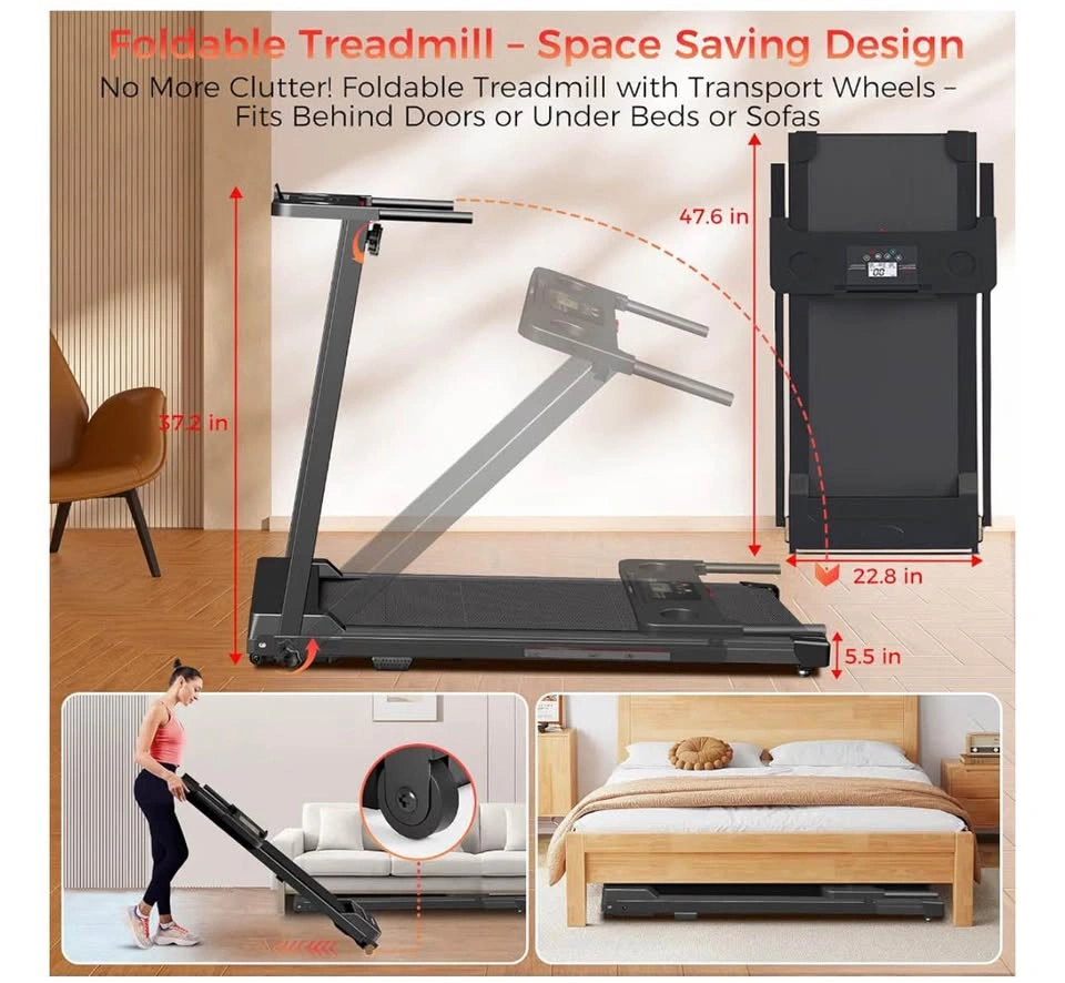 ApexNexus Portable Foldable Treadmill with Handle Bar - photo 4