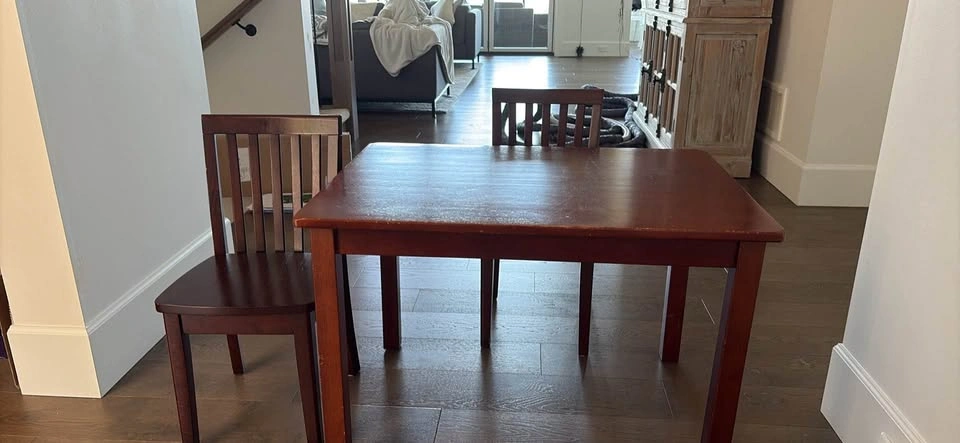 Pottery barn kids table with 2 chairs