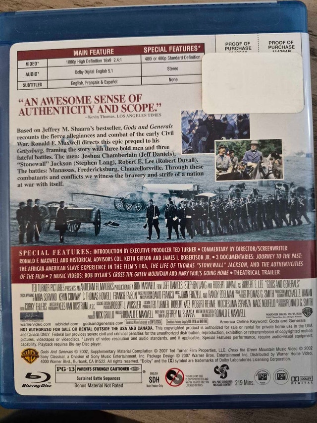 Gods and Generals Blu-ray - photo 2