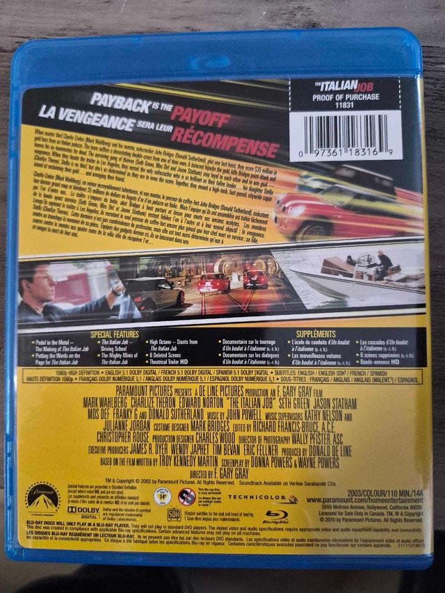 Paramount Pictures The Italian Job Blu-ray - photo 2