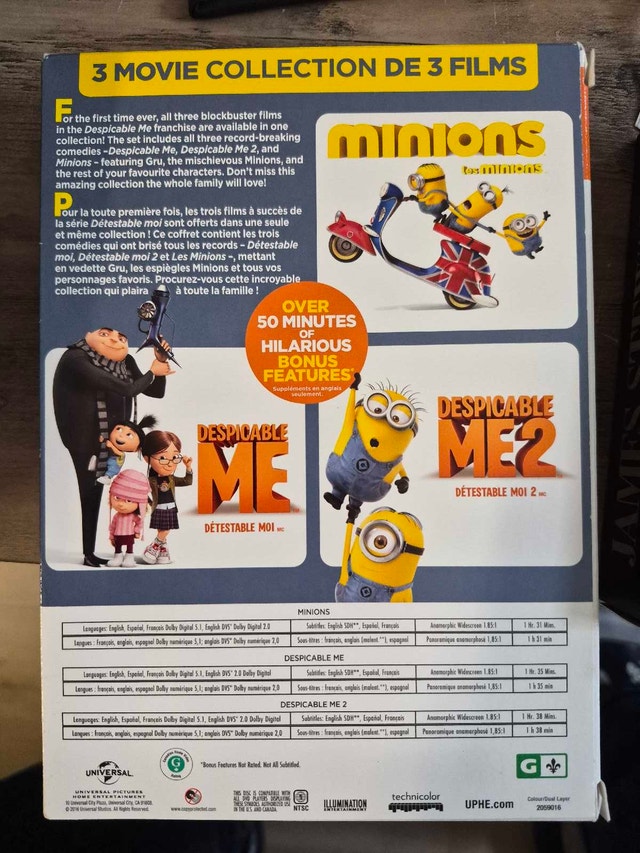 NEW - 3 Movie Collection DVD - DESPICABLE ME 1 & 2 , MINIONS - photo 2