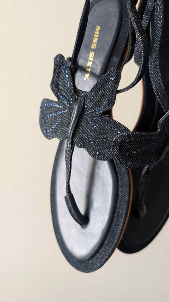 Miss Sixty Women's Butterfly Denim Sandals - size 7.5 - photo 3