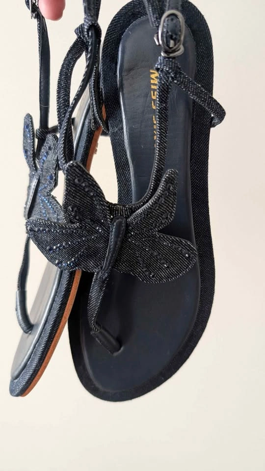 Miss Sixty Women's Butterfly Denim Sandals - size 7.5 - photo 4