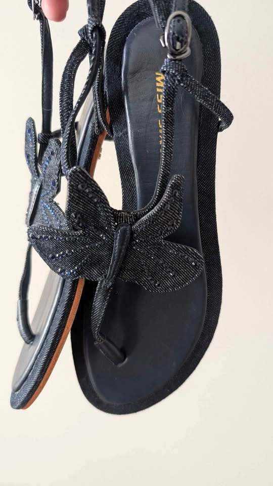 Miss Sixty Women's Butterfly Denim Sandals - size 7.5 - photo 5