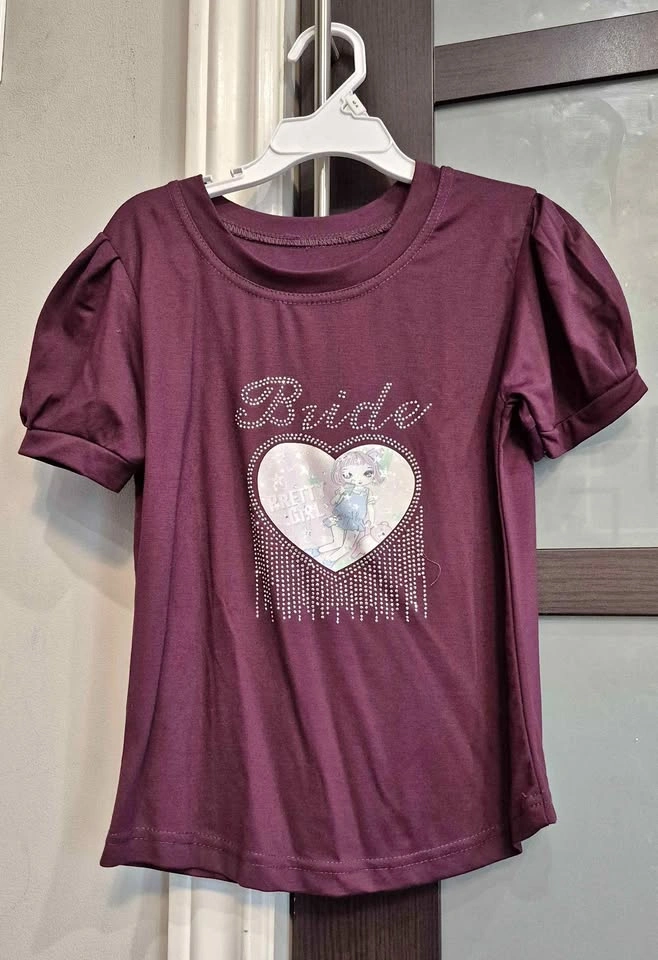Girls Rhinestone Graphic T-Shirts (Lot of 2) – Age 6-7
