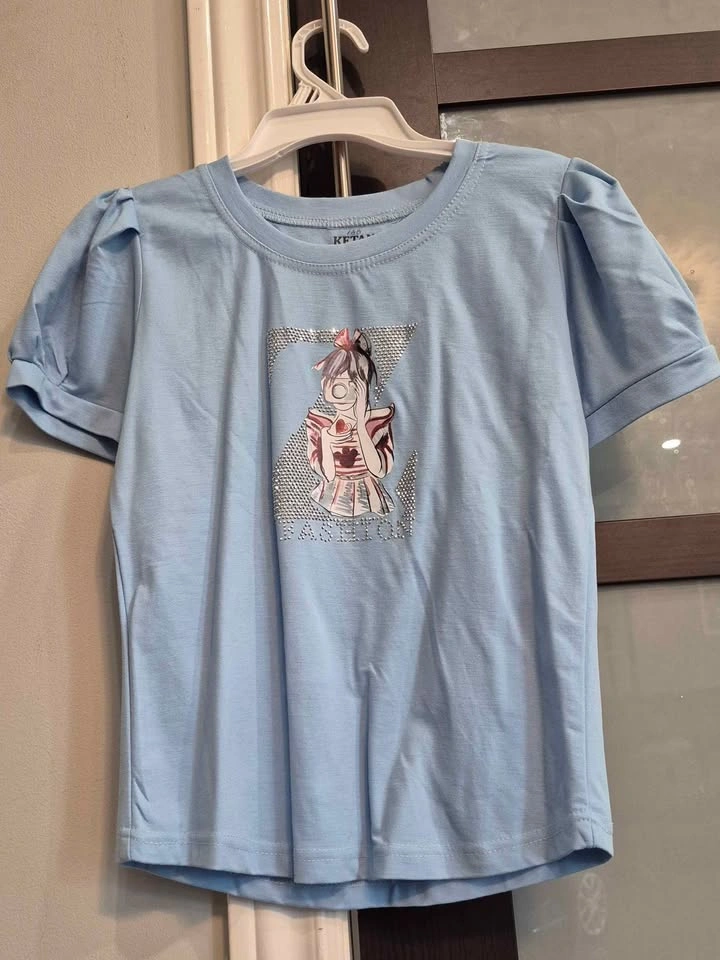 Girls Rhinestone Graphic T-Shirts (Lot of 2) – Age 6-7 - photo 3