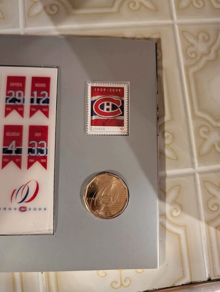 Montreal Canadiens 100th Anniversary Stamp and Coin Set - photo 2