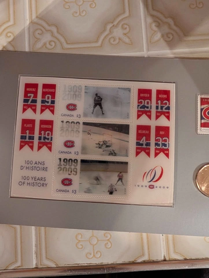 Montreal Canadiens 100th Anniversary Stamp and Coin Set - photo 3