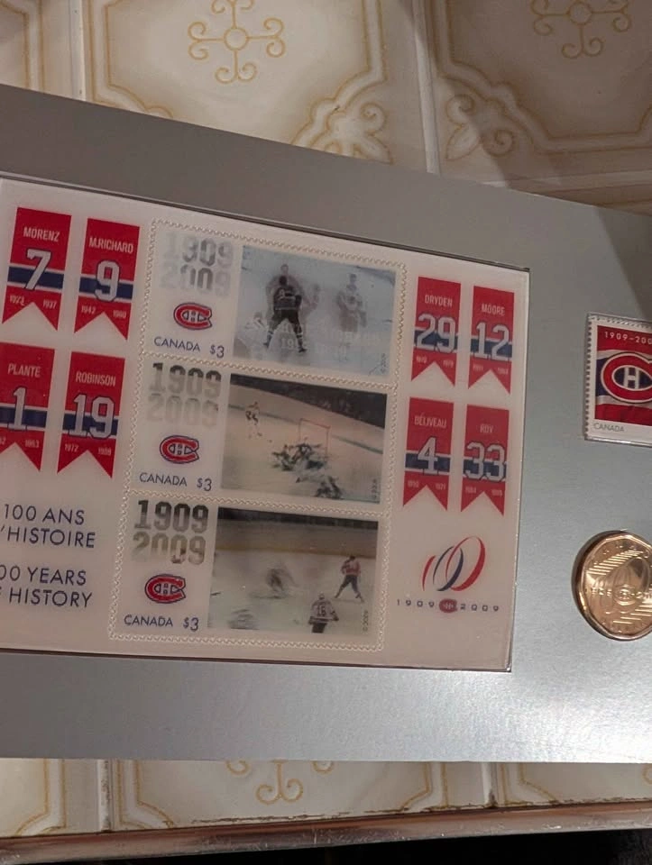 Montreal Canadiens 100th Anniversary Stamp and Coin Set - photo 4