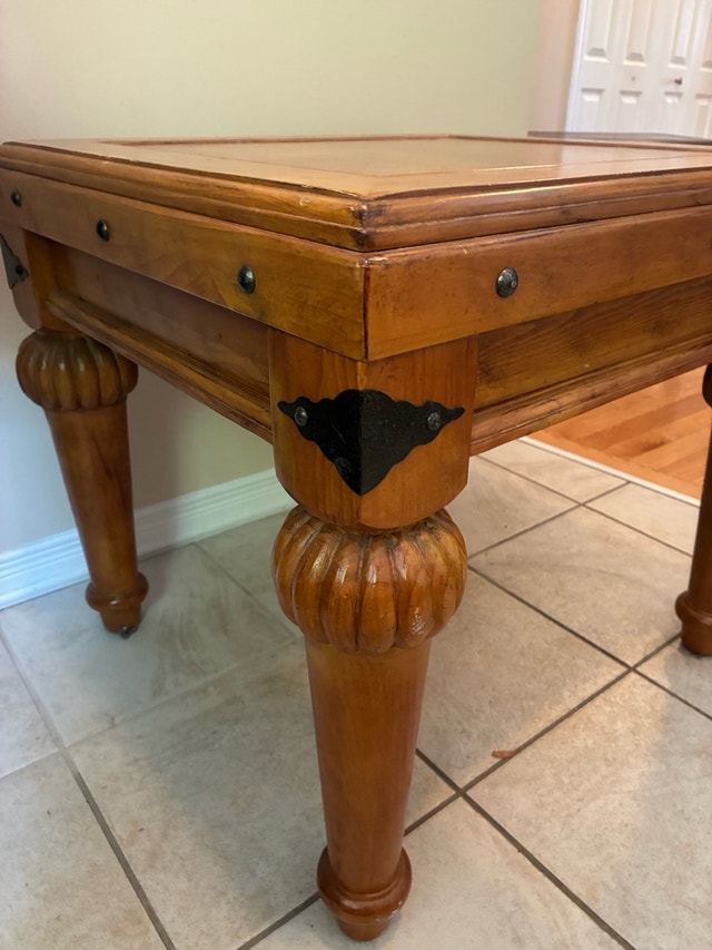 Rustic Solid Wood End Table with Storage Drawer - photo 3