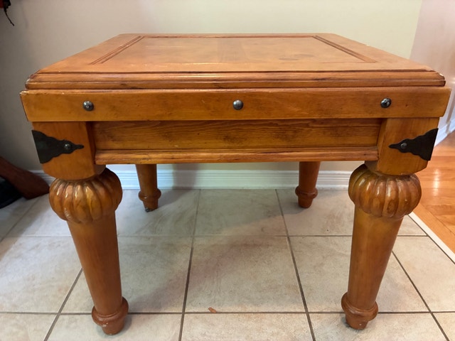 Rustic Solid Wood End Table with Storage Drawer - photo 4