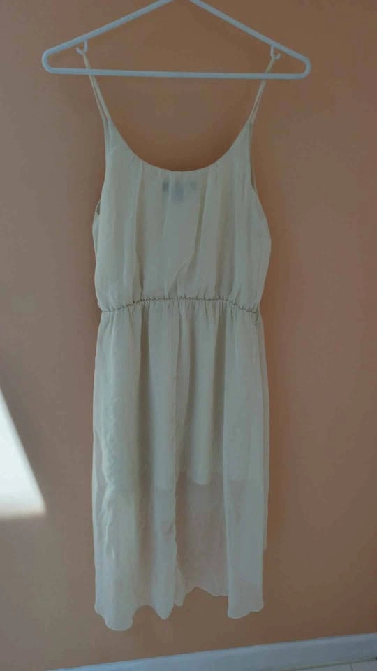 Cream Sleeveless High-Low Dress - Medium - photo 3