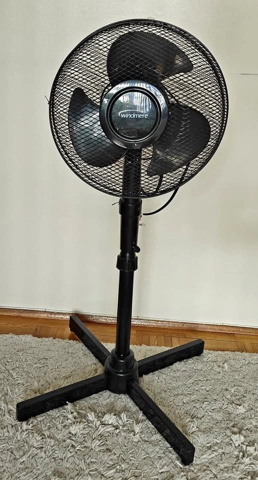 Tilt-Head Oscillating Pedestal/Stand Fan, 3-Speed, Black