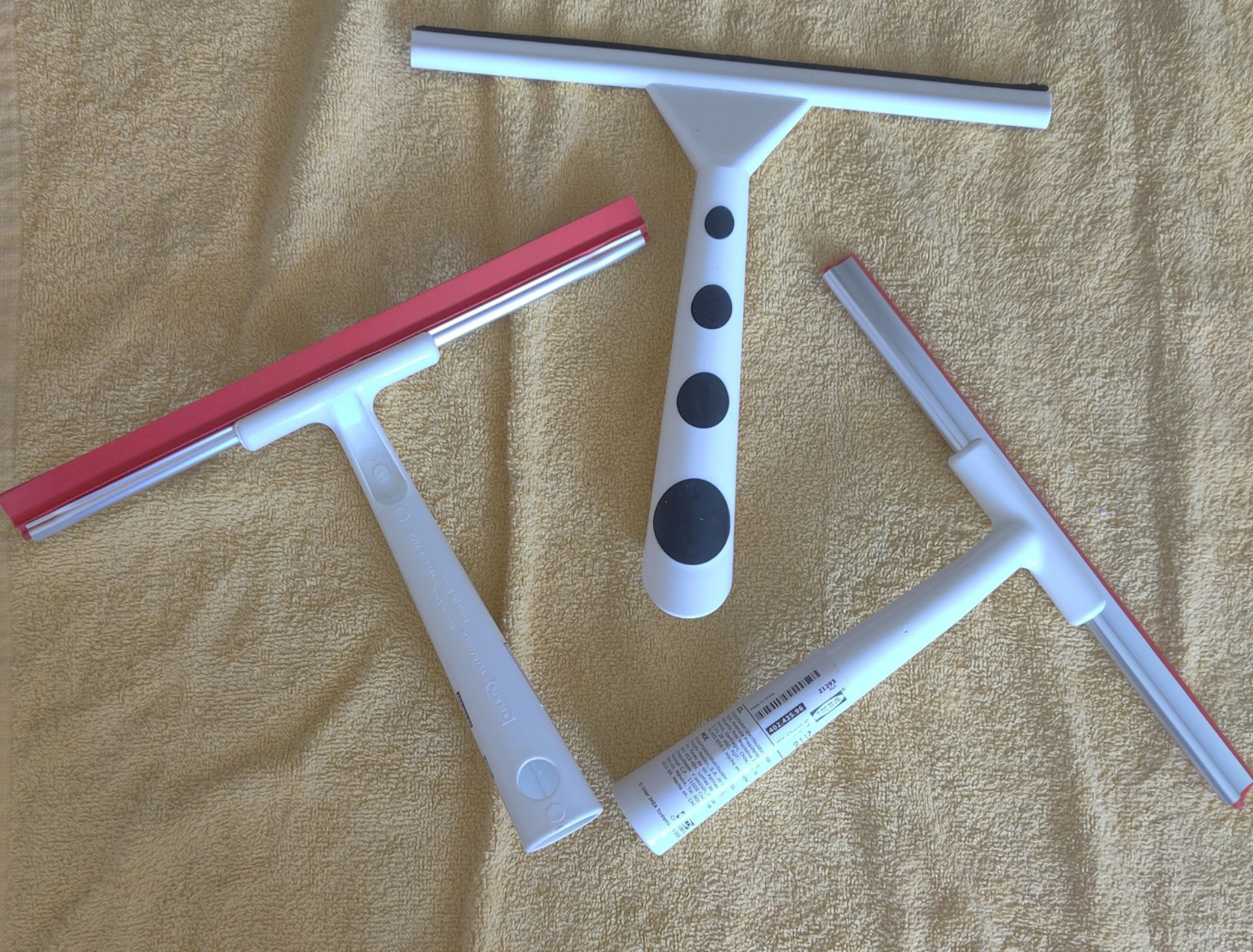 NEW Window Or Shower Squeegees Set of 3