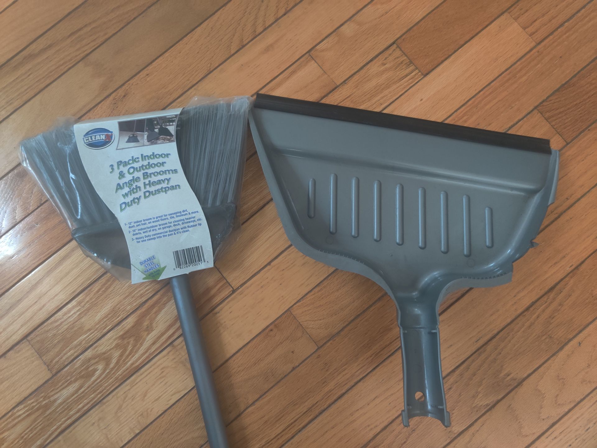 Clean2 3-Pack Angle Brooms with Heavy Duty Dustpan