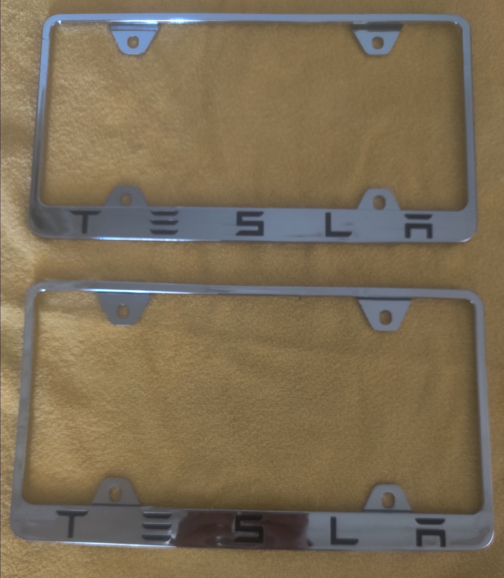 Tesla Chrome License Plate Frames Set of 2
