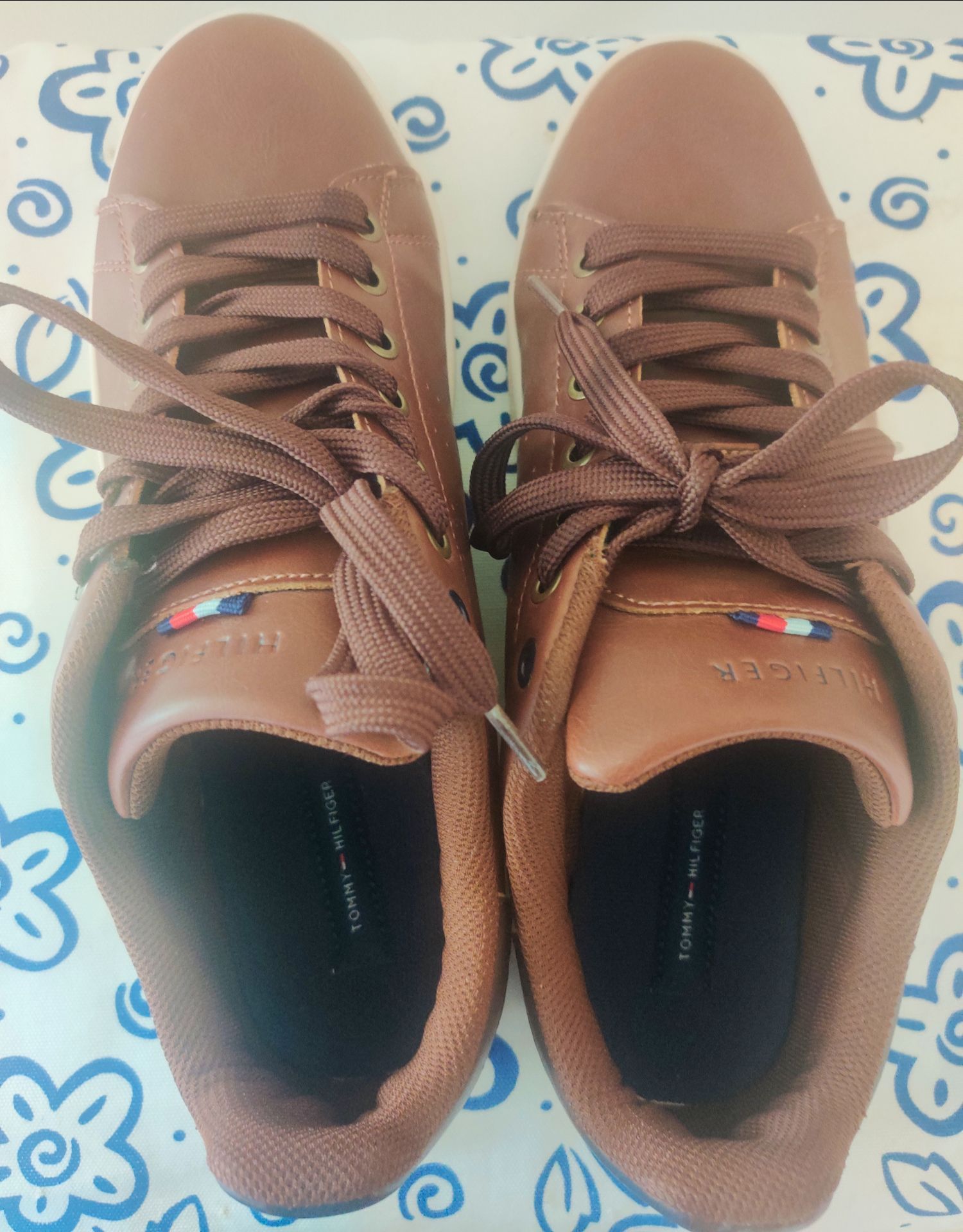 Tommy Hilfiger Brown Leather Sneakers
