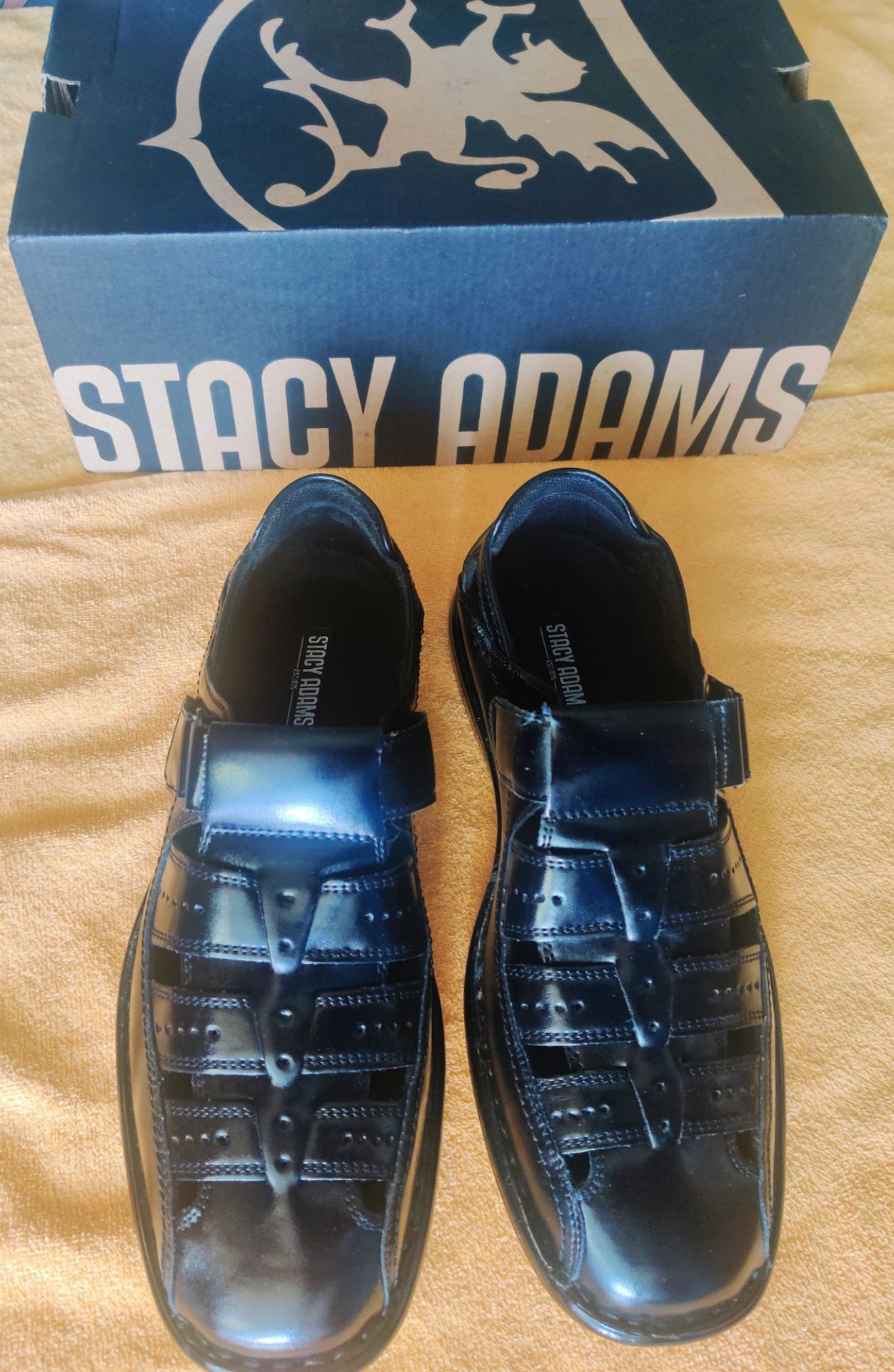 Stacy Adams Black Leather Dress Sandals