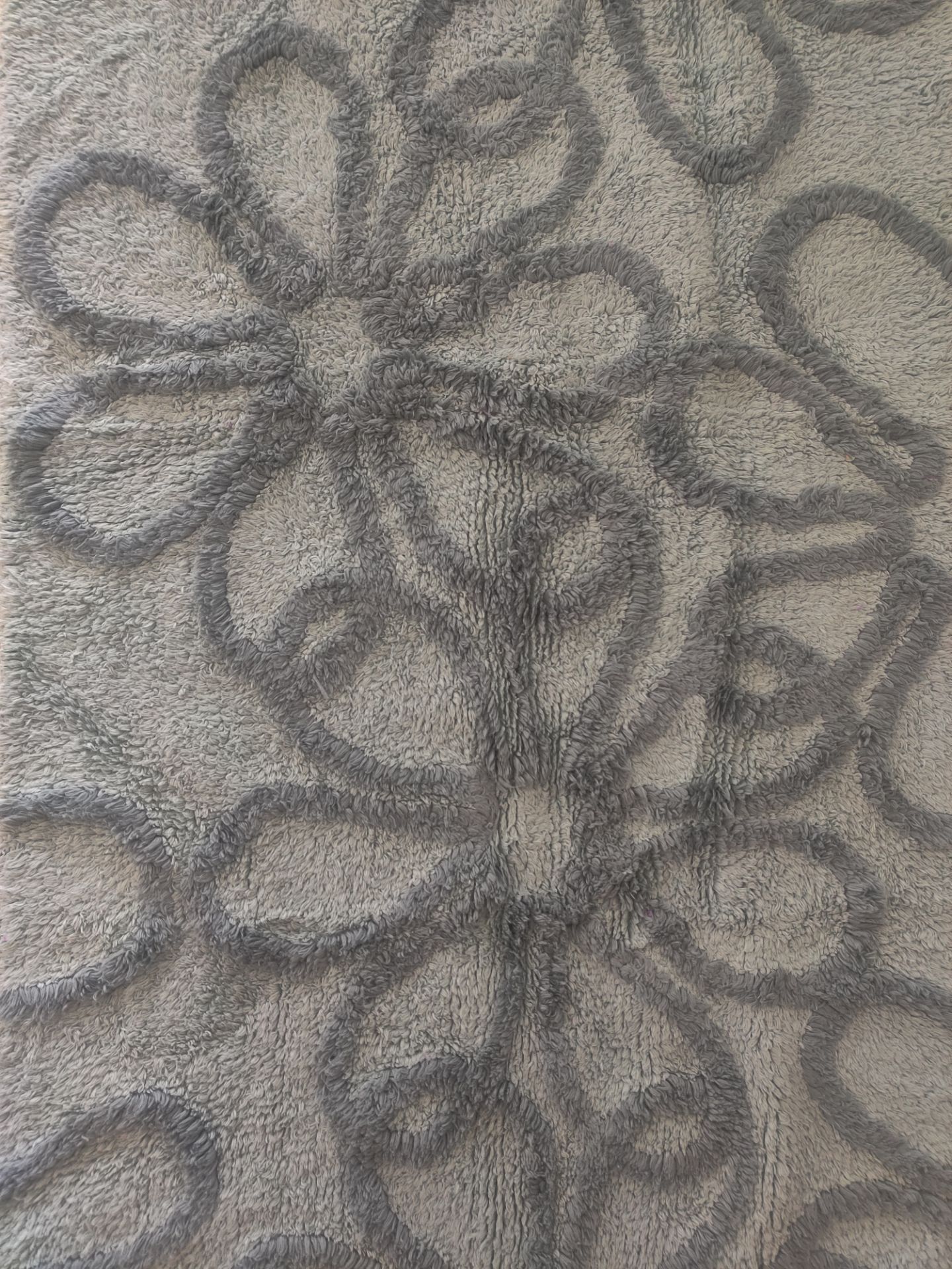 Gray Floral Shag Area Rug
