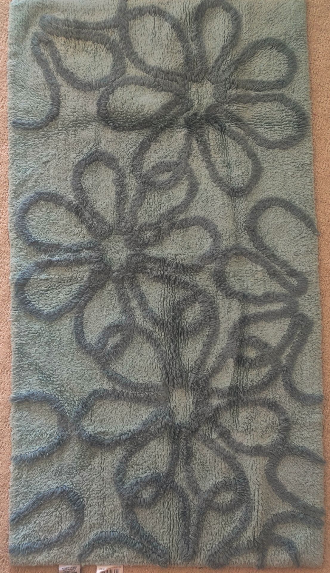 Gray Floral Shag Area Rug - photo 2