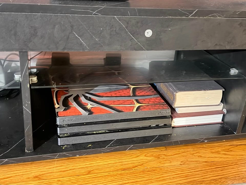 Modern Black Marble-Finish TV Stand / Entertainment Center - photo 3