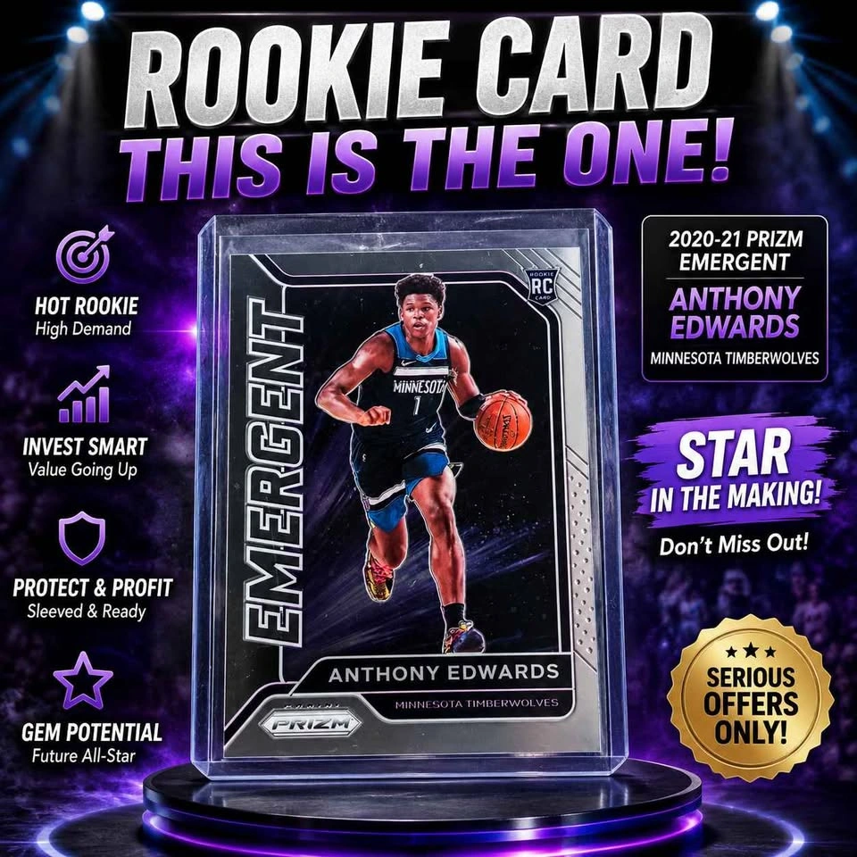 Anthony Edwards Rookie Card RC 2020-21 Panini Prizm Emergent #3