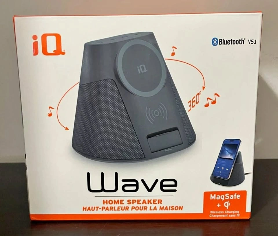 iQ Wave Bluetooth Home Speaker And Wireless Charge, New