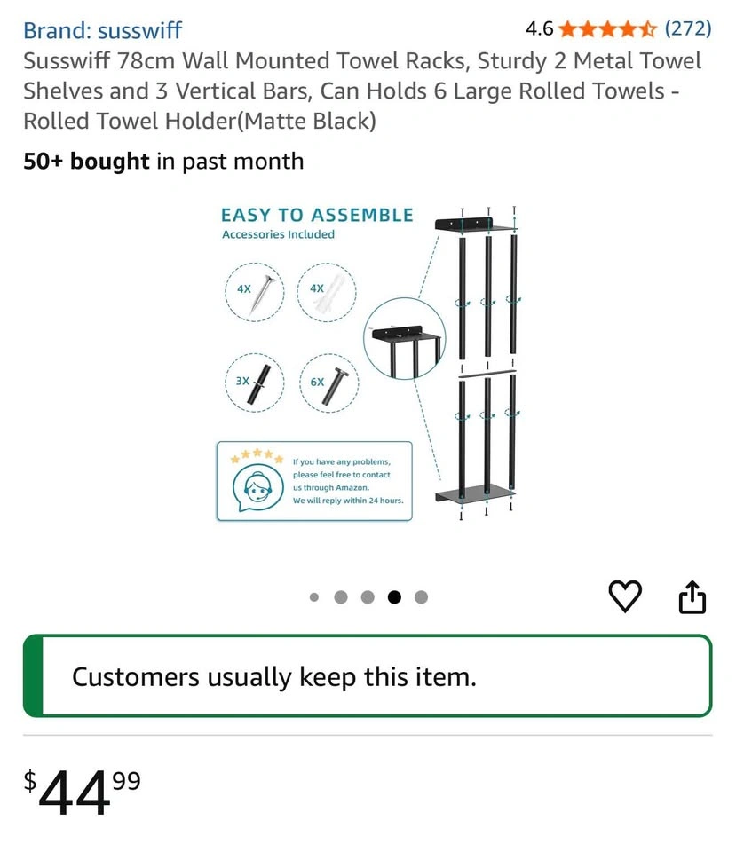 Wall Mounted Towel Rack - photo 2