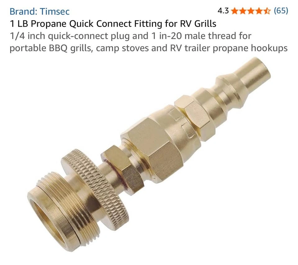 1 LB Propane Quick Connect Fitting for RV Grills - photo 5