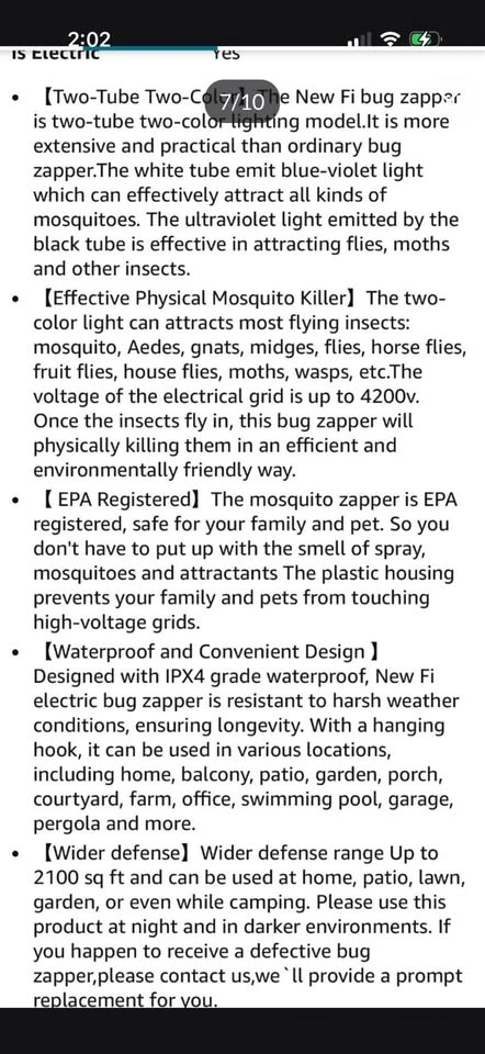 Bug Zapper/light, Mosquito Zapper with LED Light - photo 3
