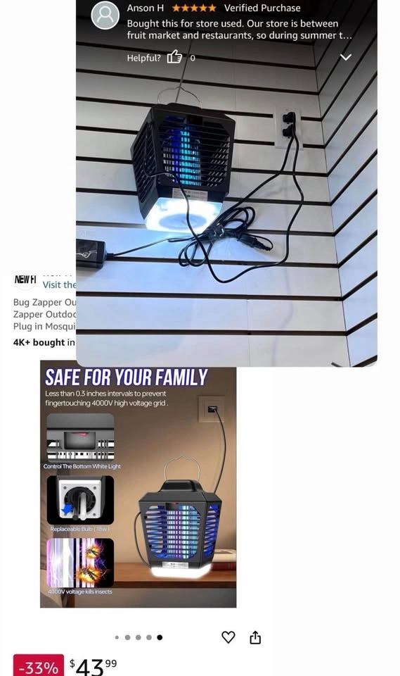 Bug Zapper/light, Mosquito Zapper with LED Light - photo 4