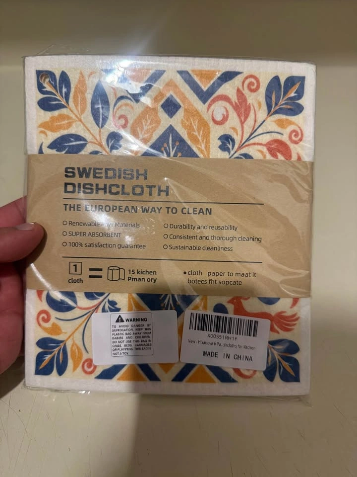 Swedish Dishcloths 6 Pack Reusable Kitchen Towels - photo 2