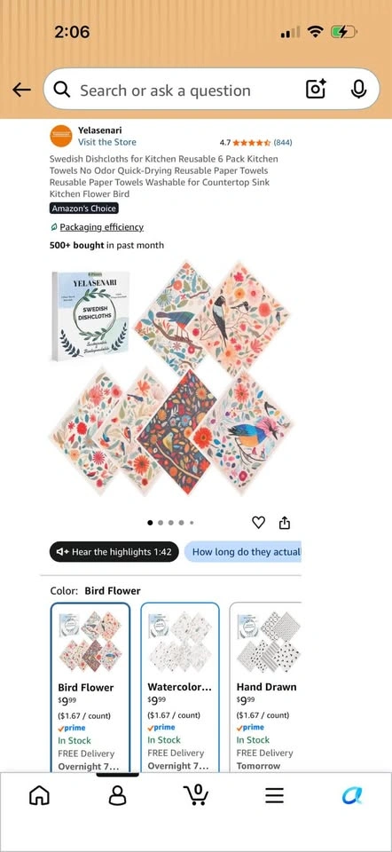 Swedish Dishcloths 6 Pack Reusable Kitchen Towels - photo 5