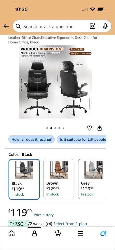 Leather High Back Ergonomic Executive Office Chair - photo 4