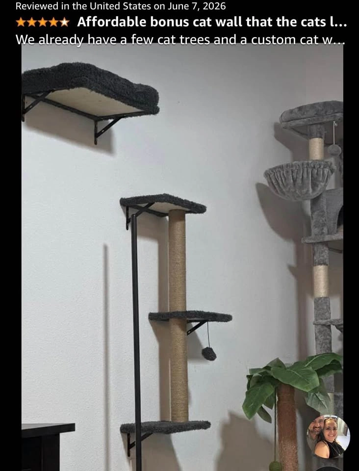 6-in-1 Wall Mounted Cat Furniture - Dark Grey - photo 3