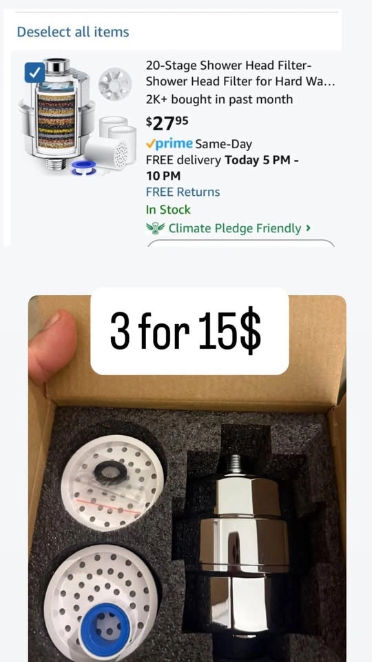 20-Stage Shower Head Filter with 3 Replaceable Cartridges - photo 2