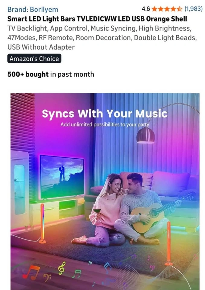 2 RGB Smart LED Light Bars - 16 Million Colors - photo 5