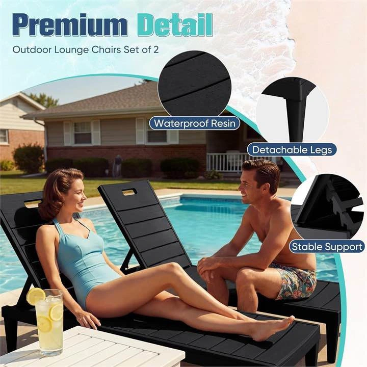 Outdoor Resin Lounge Chairs - Set of 2 - photo 3